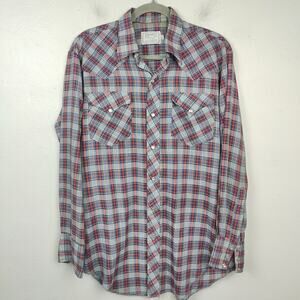 Vintage H Bar C California Ranchwear‎ Pearl Snap Western Shirt Mens 15.5 33